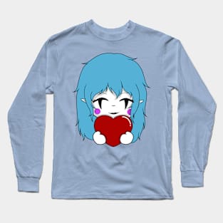 candy cane valentine chibi Long Sleeve T-Shirt